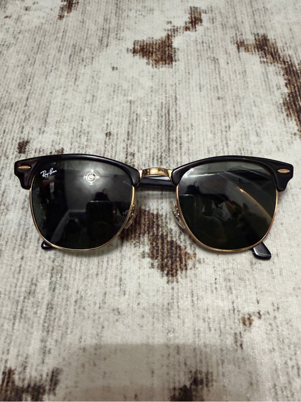 Ray-Ban Black and Gold Clubmaster Sunglasses
